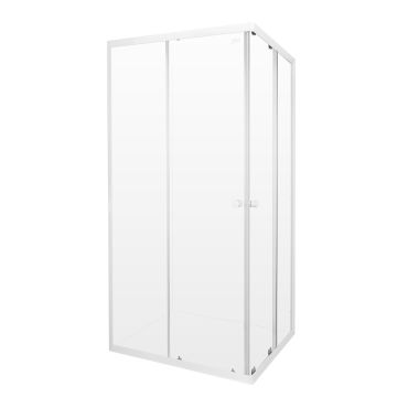 White Epoxy Corner Entry Shower Door 210277